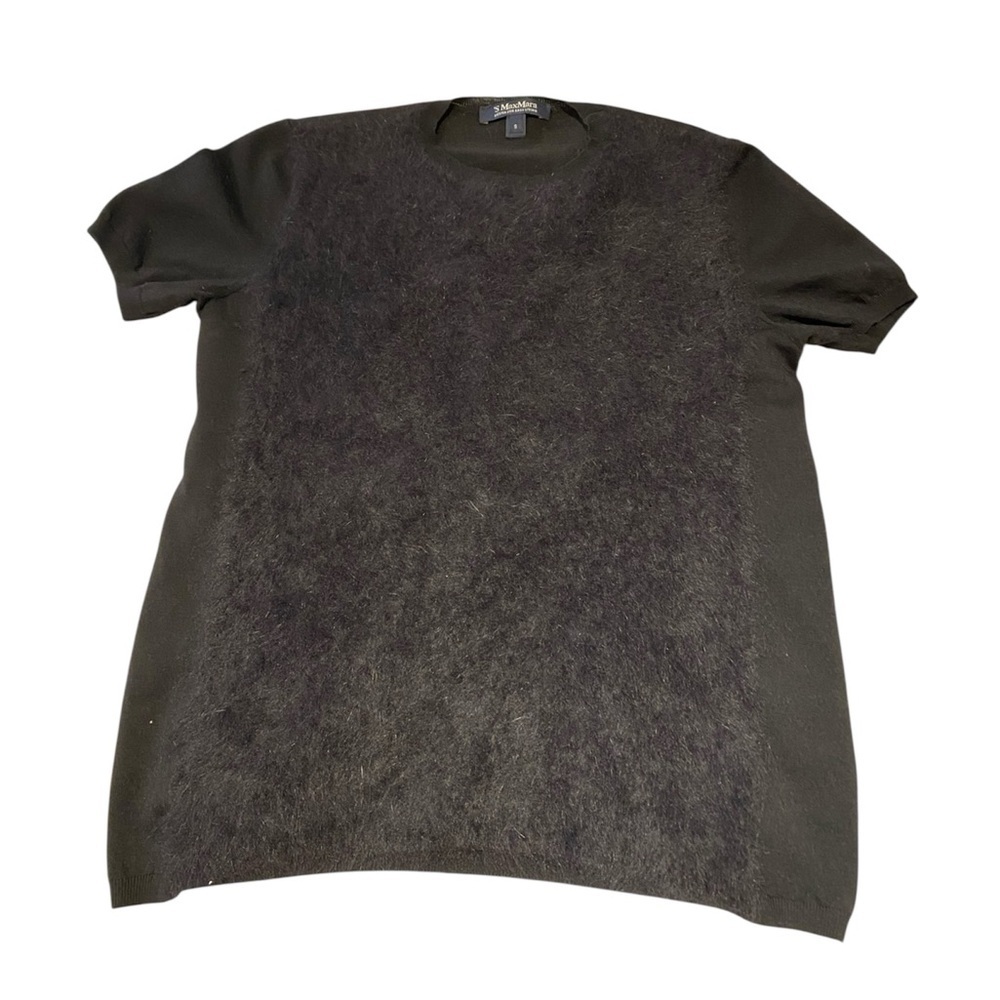 Max Mara / Maglia wool knit eyelash front short sleeve cteen neck sweater